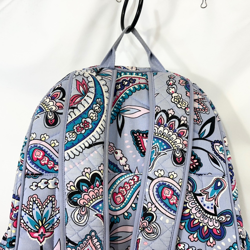 Vera Bradley Iconic Campus Backpack Makani Paisley Blue Quilted Cotton Student - Picture 6 of 10